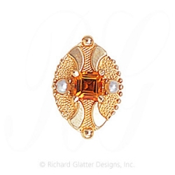 GS523 CIT/PL - 14 Karat Gold Slide with Citrine center and Pearl accents 